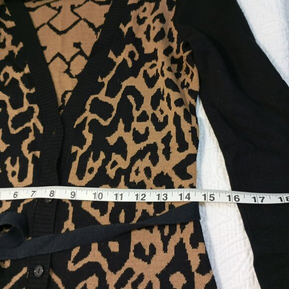 Premise Womens Leopard Print Cardigan Sweater S Wool Blend Bohemia - Picture 10 of 10